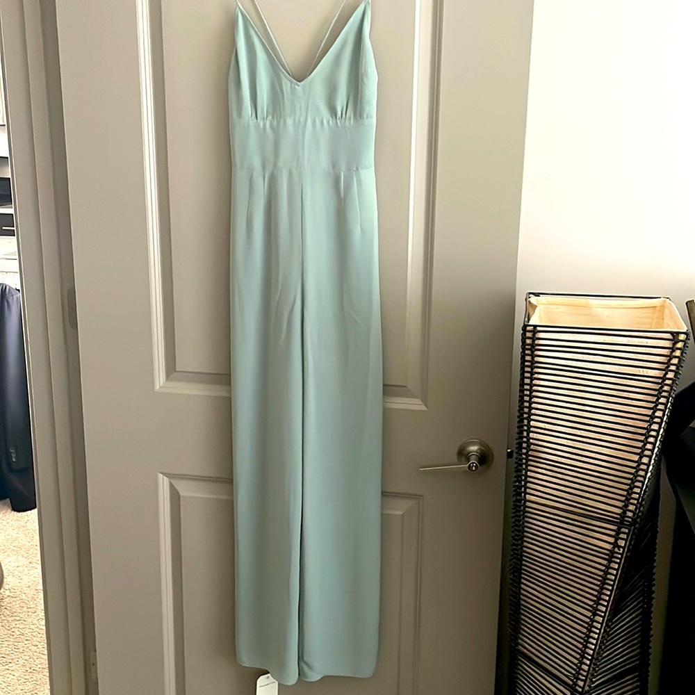 Women’s Abercrombie & Fitch silk mint green jumpsuit brand new never worn.